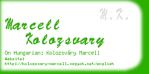 marcell kolozsvary business card
